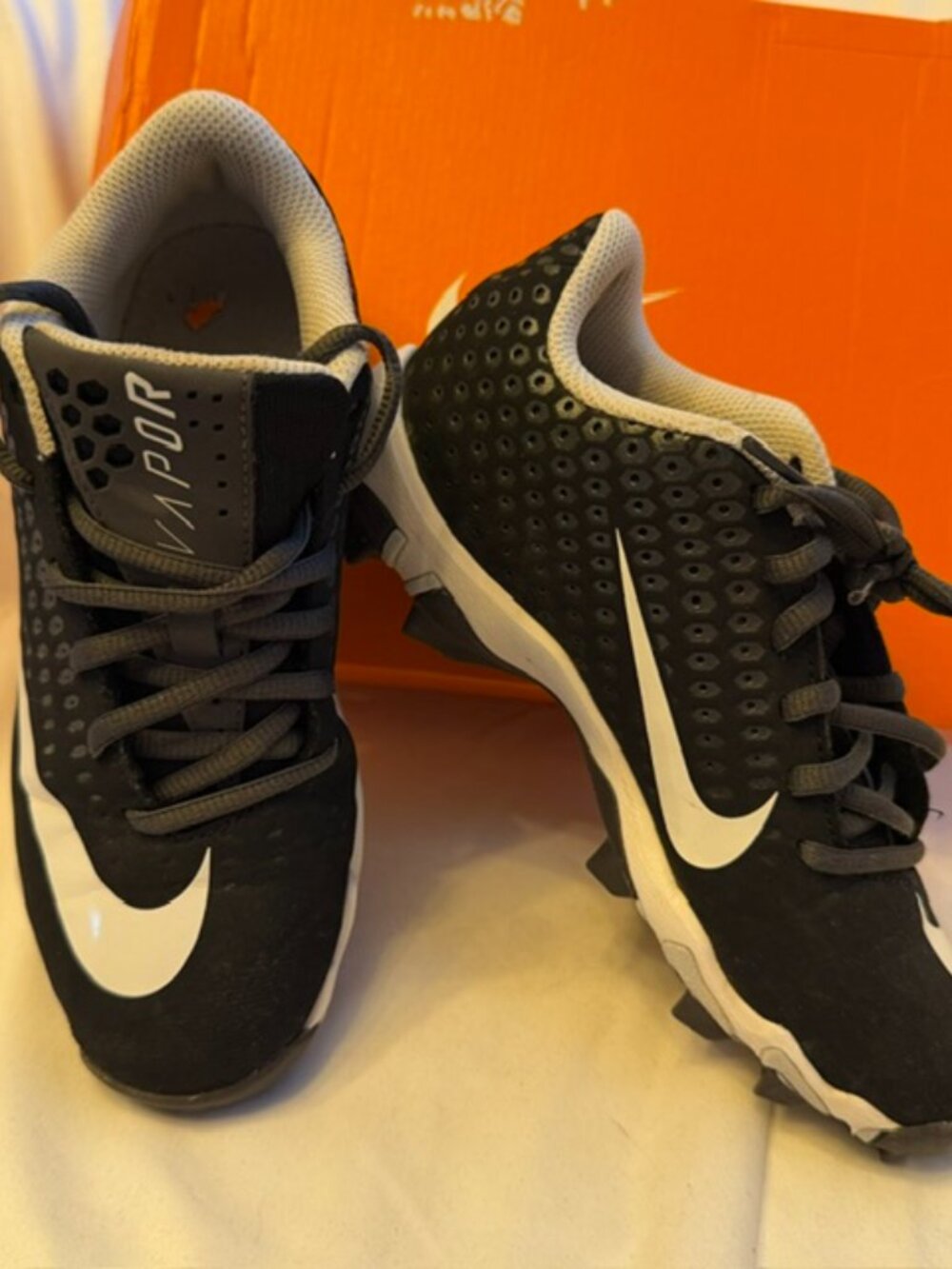Nike Vapor Ultrafly 2 Keystone Baseball Cleats Black White Youth 3Y